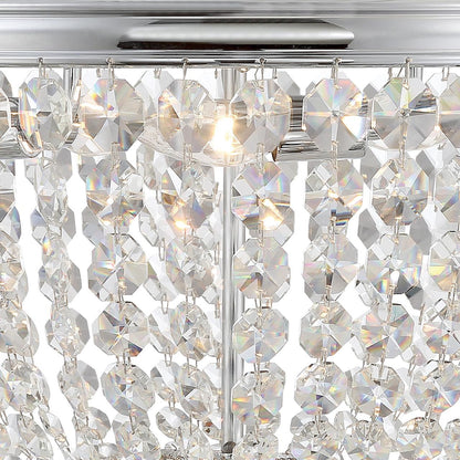 Crystorama Nola Flush Mount - Polished Chrome, Hand Cut Crystal 10"H