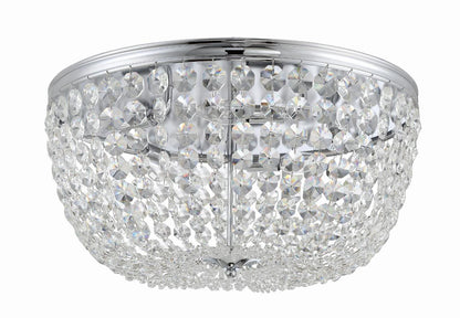 Crystorama Nola Flush Mount - Polished Chrome, Hand Cut Crystal 10"H