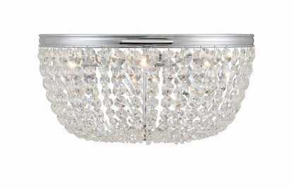 Crystorama Nola Flush Mount - Polished Chrome, Hand Cut Crystal 10"H