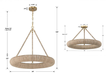 Crystorama Oakley LED Semi Flush Mount Soft Gold