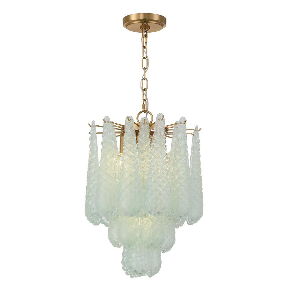 Crystorama Ollie 4 Light Pendant Aged Brass
