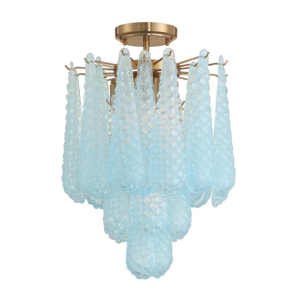 Crystorama Ollie 4 Light Semi Flush Mount Aged Brass