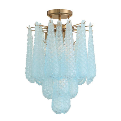 Crystorama Ollie 4 Light Semi Flush Mount Aged Brass