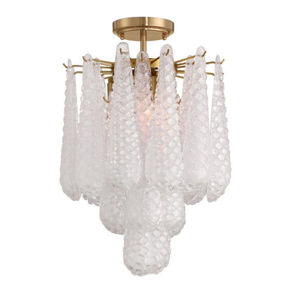 Crystorama Ollie 4 Light Semi Flush Mount Aged Brass