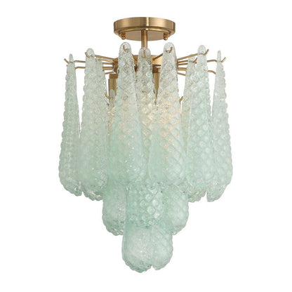 Crystorama Ollie 4 Light Semi Flush Mount Aged Brass