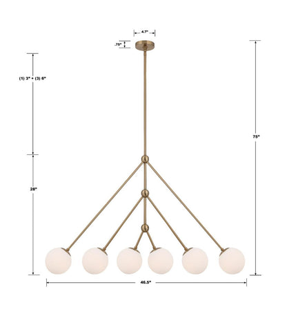 Crystorama Omni Chandelier - Aged Brass 28"H