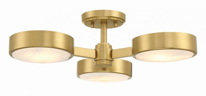 Crystorama Orson 3 Light Semi Flush Mount - Modern Gold 6.5"H