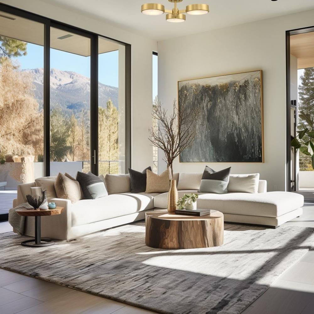 Crystorama Orson 3 Light Semi Flush Mount - Modern Gold 6.5"H