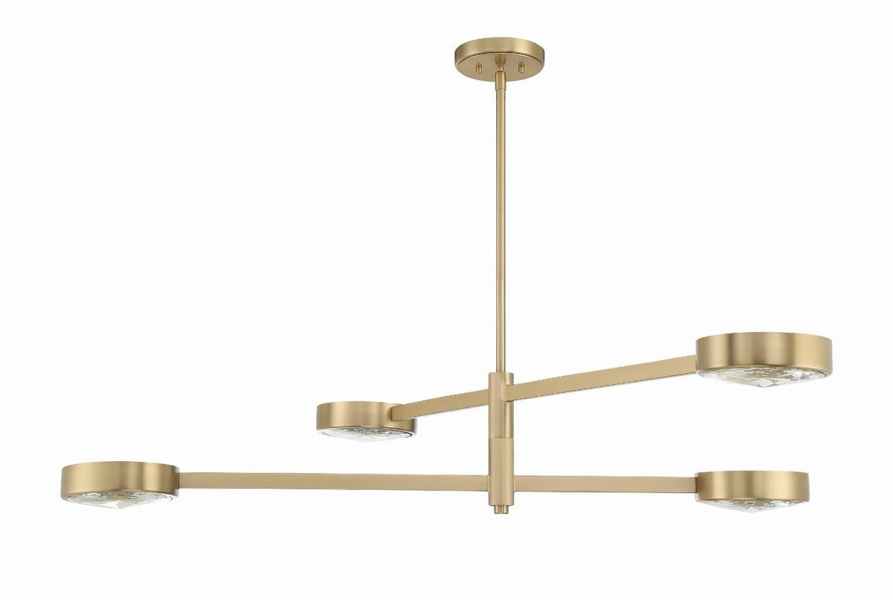 Crystorama Orson 4 Light Chandelier - Modern Gold 9"H