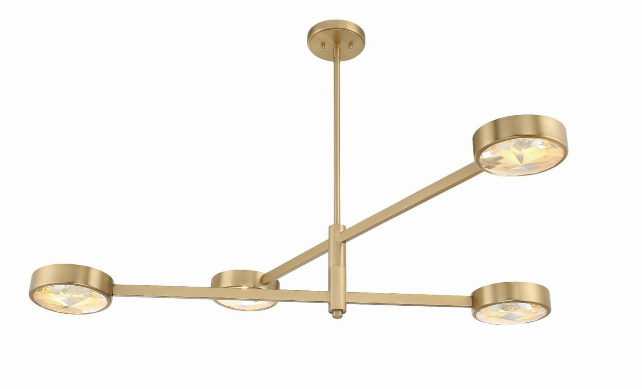 Crystorama Orson 4 Light Chandelier Modern Gold