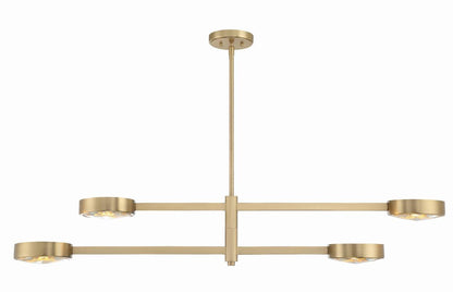 Crystorama Orson 4 Light Chandelier - Modern Gold 9"H