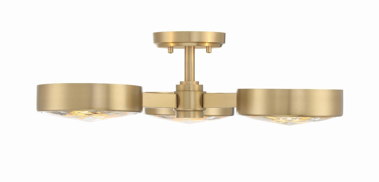 Crystorama Orson Semi Flush Mount - Modern Gold 6.5"H