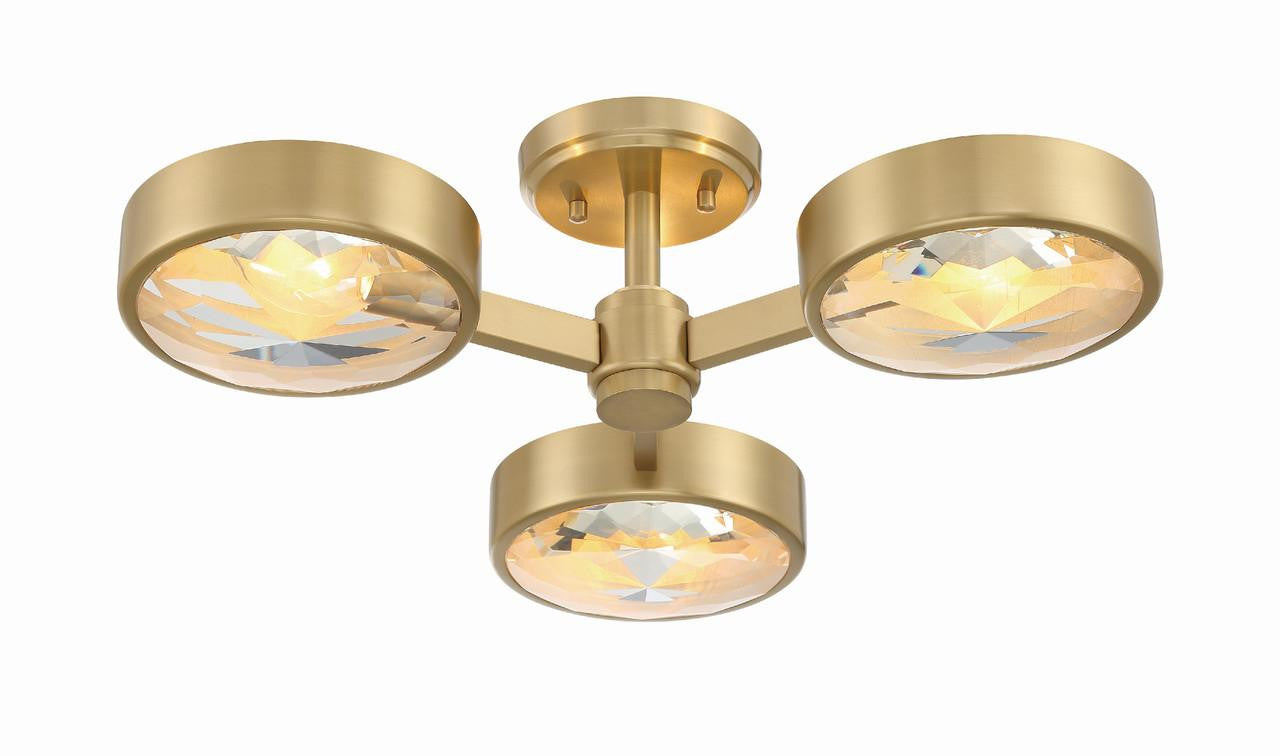 Crystorama Orson Semi Flush Mount - Modern Gold 6.5"H