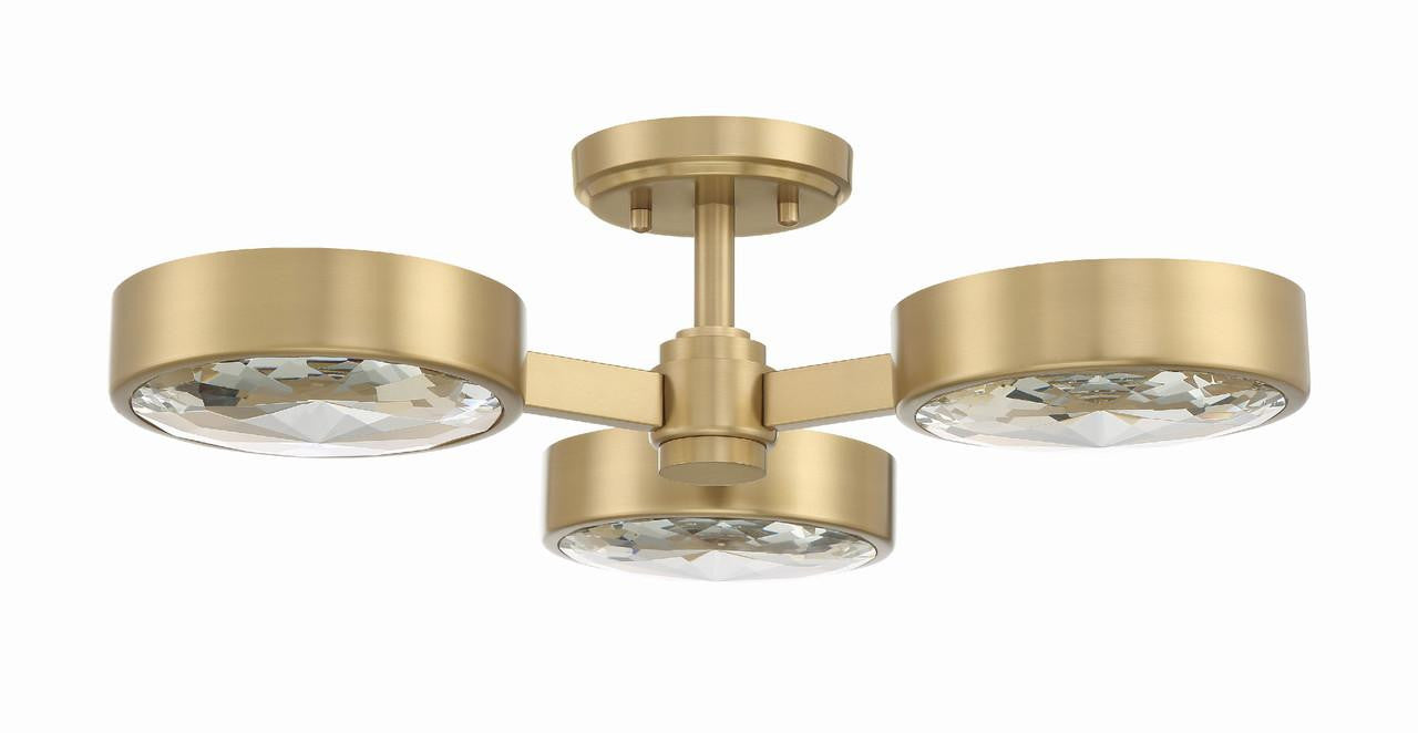 Crystorama Orson Semi Flush Mount - Modern Gold 6.5"H