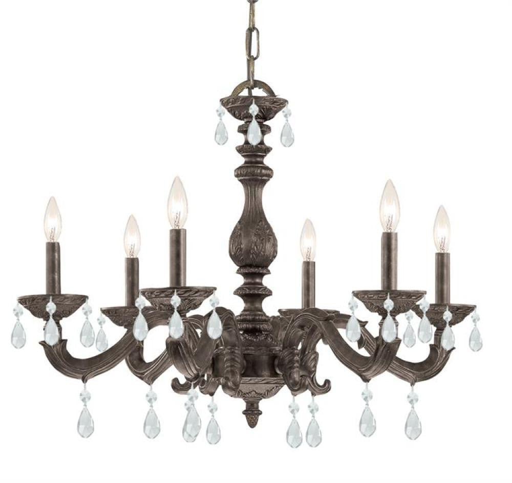 Crystorama Paris Market Chandelier - Venetian Bronze, Hand Cut Crystal 21"H