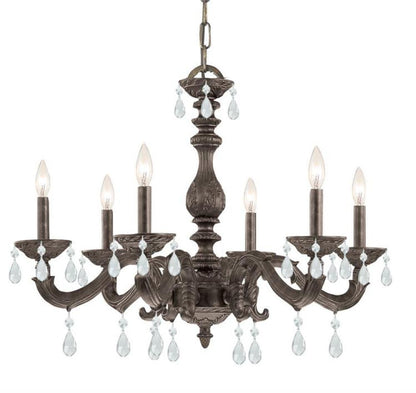 Crystorama Paris Market Chandelier - Venetian Bronze, Hand Cut Crystal 21"H