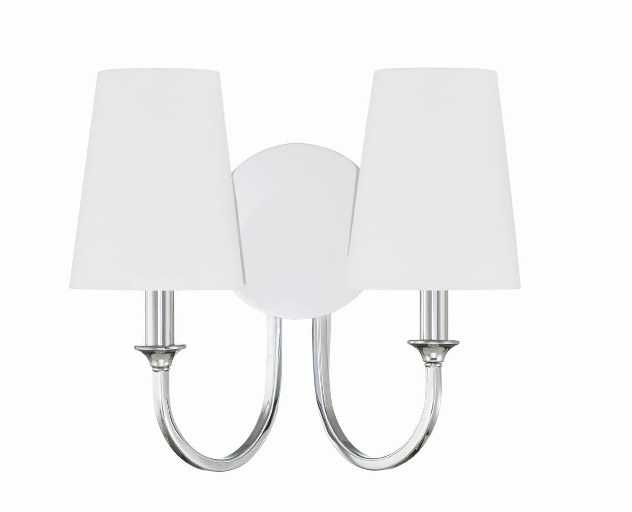 Crystorama Payton 2 Light Wall Sconce - Polished Chrome 11.75"H