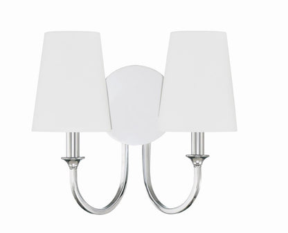 Crystorama Payton 2 Light Wall Sconce - Polished Chrome 11.75"H