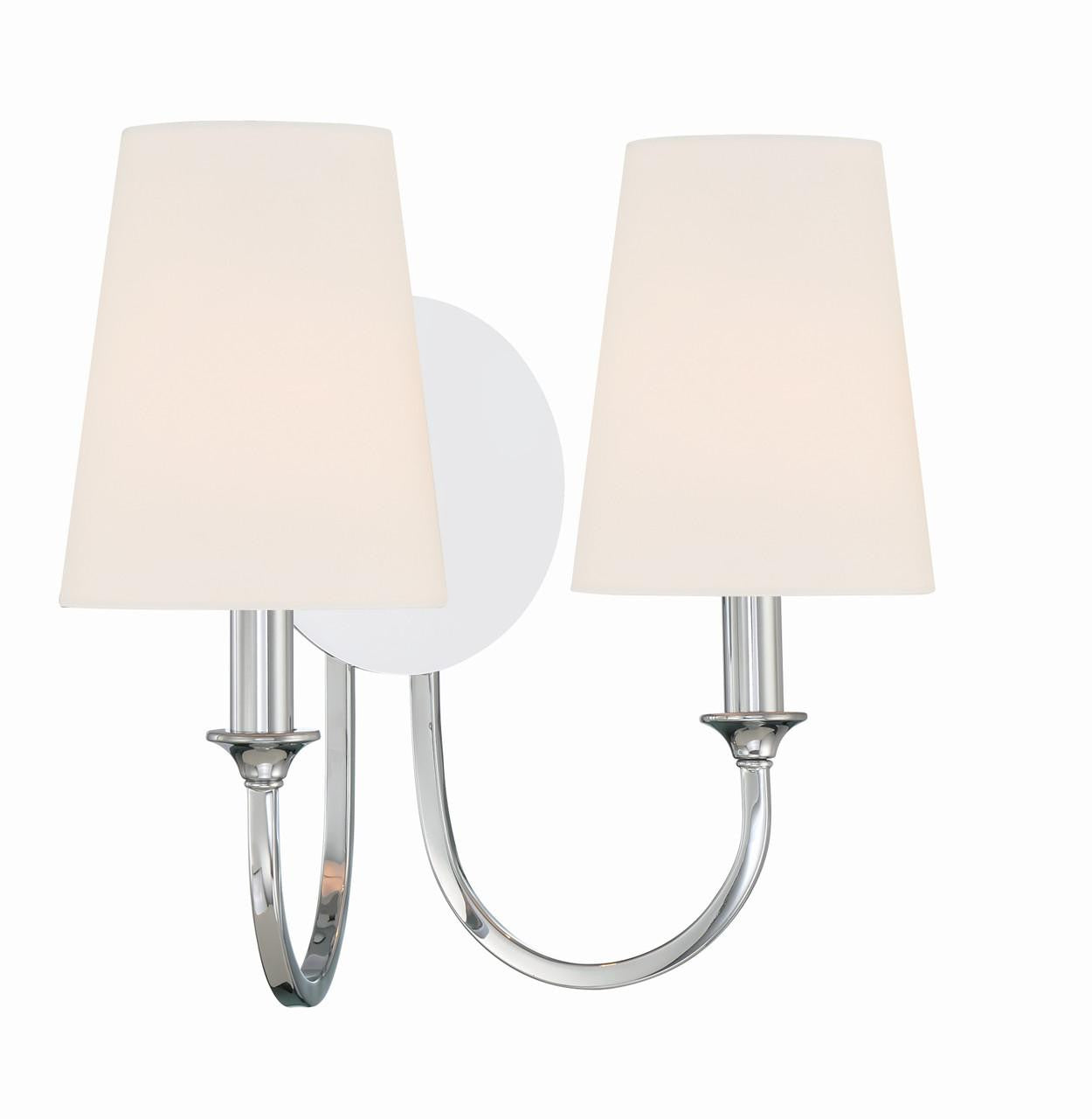 Crystorama Payton 2 Light Wall Sconce - Polished Chrome 11.75"H