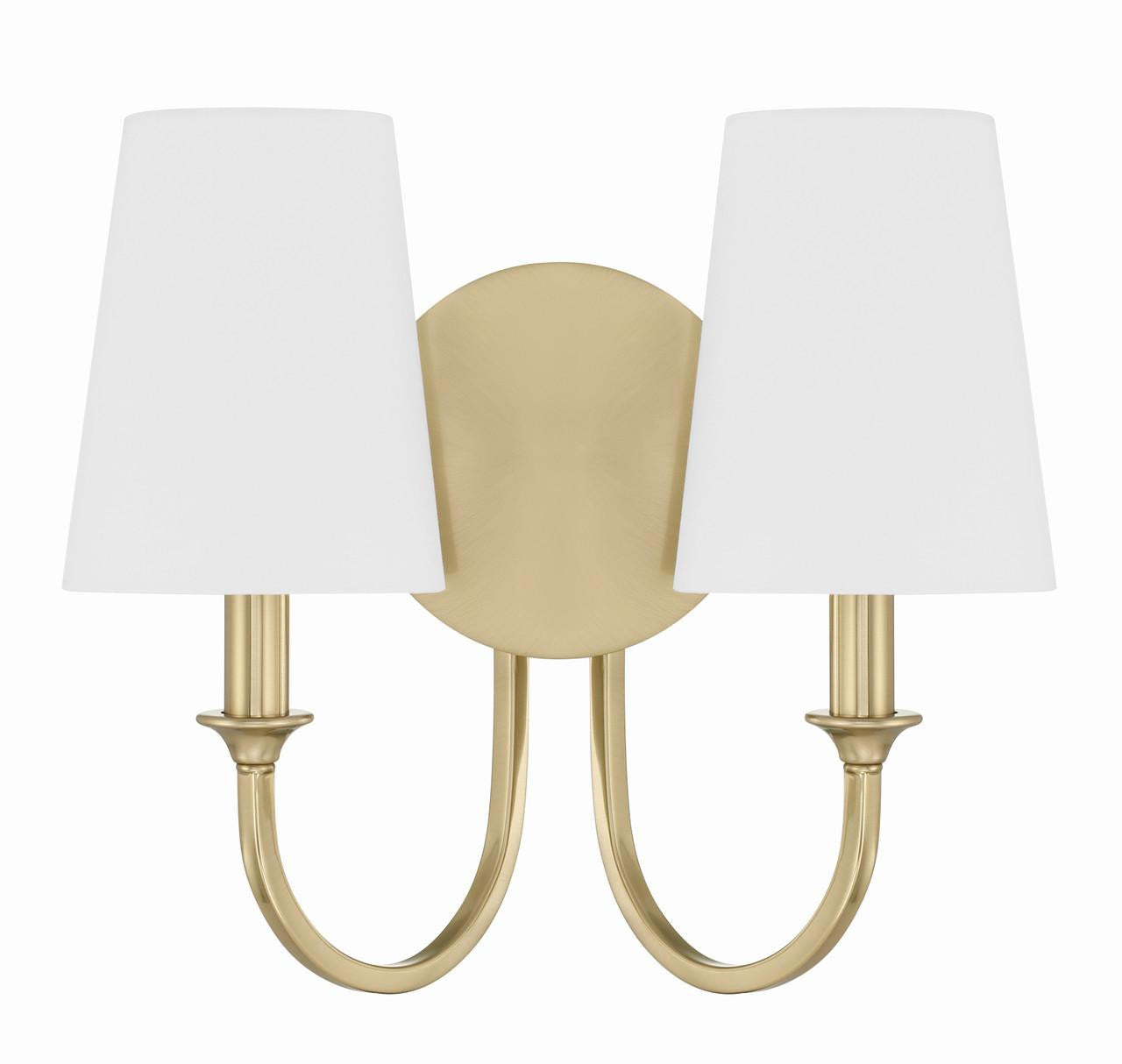 Crystorama Payton 2 Light Wall Sconce - Vibrant Gold 11.75"H