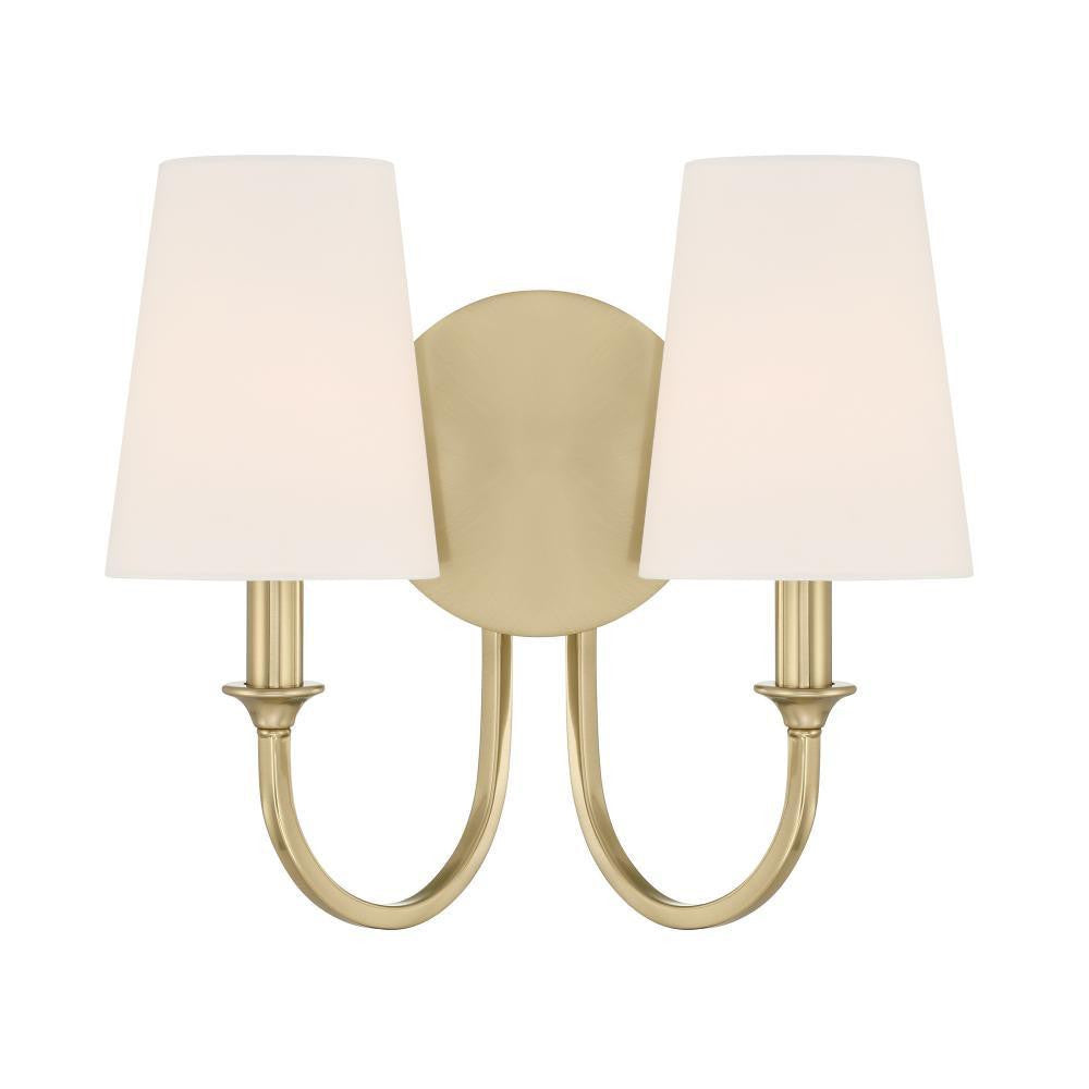 Crystorama Payton 2 Light Wall Sconce - Vibrant Gold 11.75"H