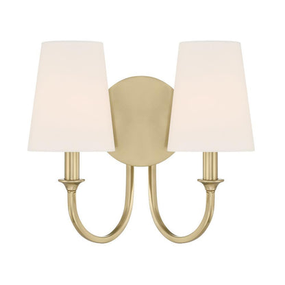 Crystorama Payton 2 Light Wall Sconce - Vibrant Gold 11.75"H
