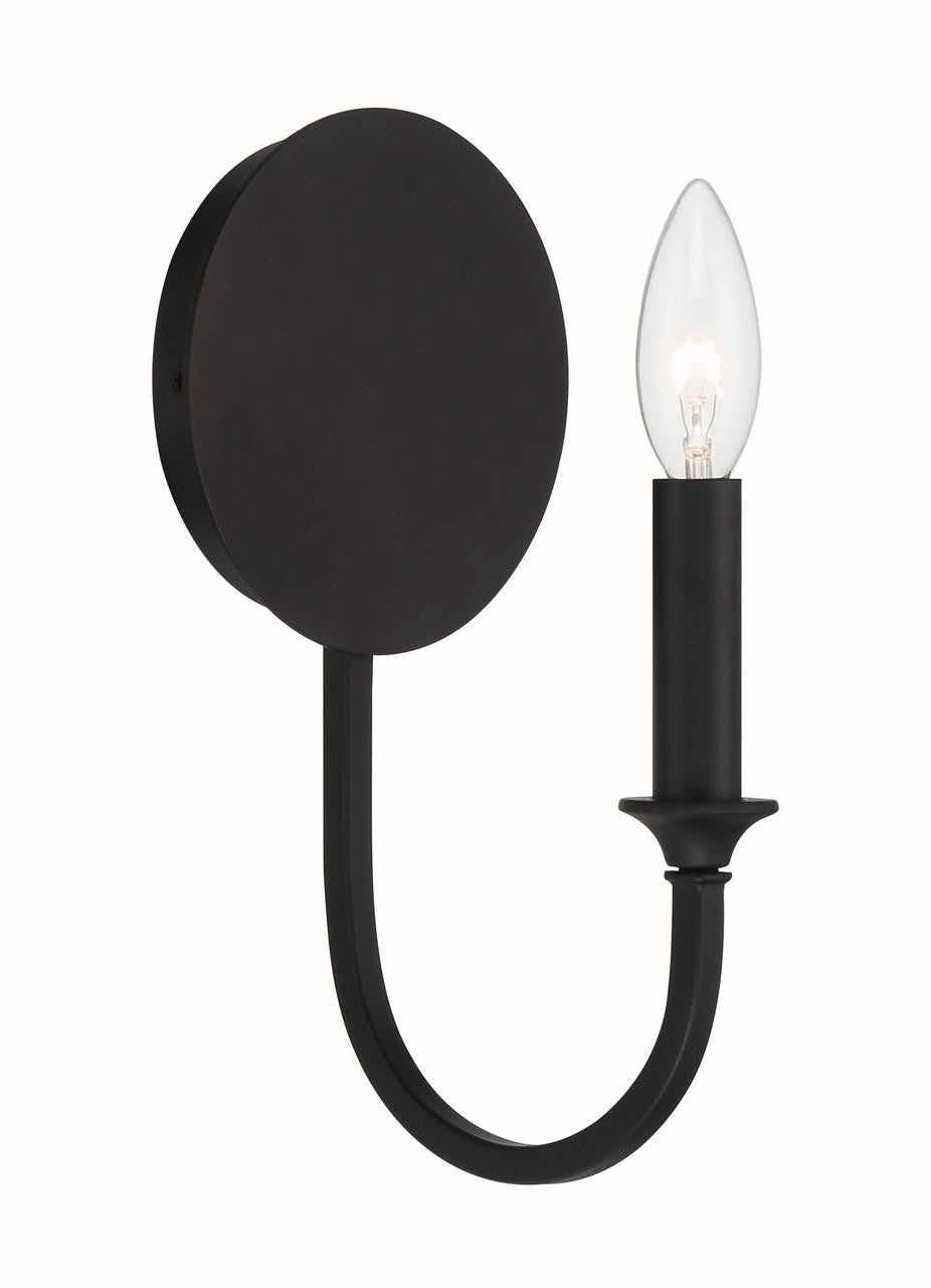 Crystorama Payton Wall Sconce - Black Forged 11.75"H
