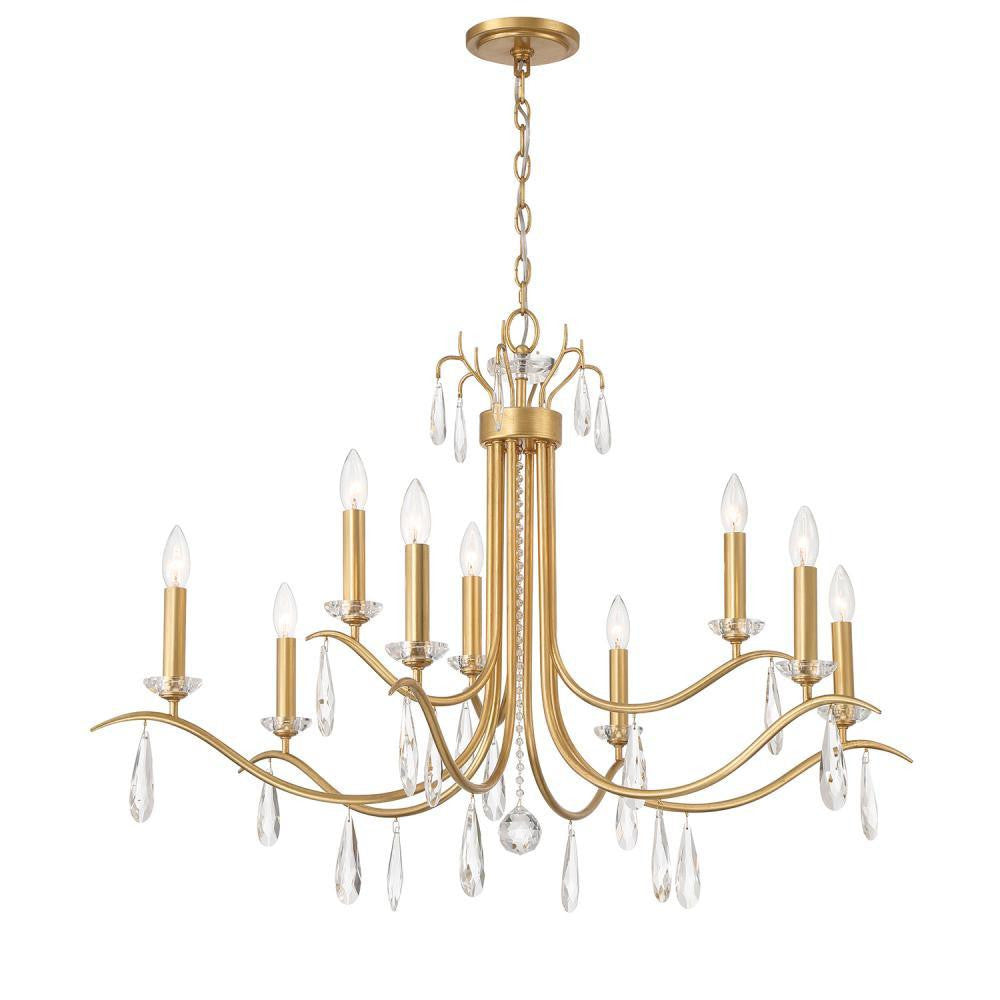 Crystorama Rollins 9 Light Chandelier Antique Gold