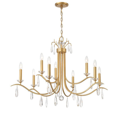 Crystorama Rollins 9 Light Chandelier Antique Gold