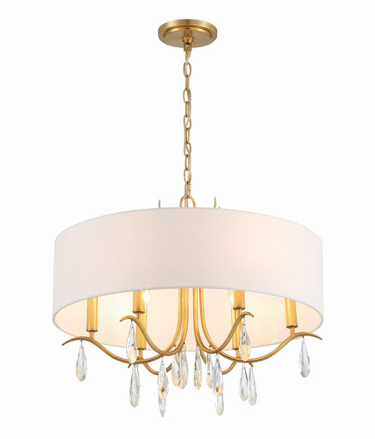 Crystorama Rollins Chandelier - Antique Gold, Hand Cut Crystal 20"H