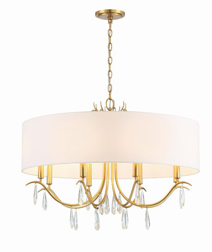 Crystorama Rollins Chandelier - Antique Gold, Hand Cut Crystal 24"H