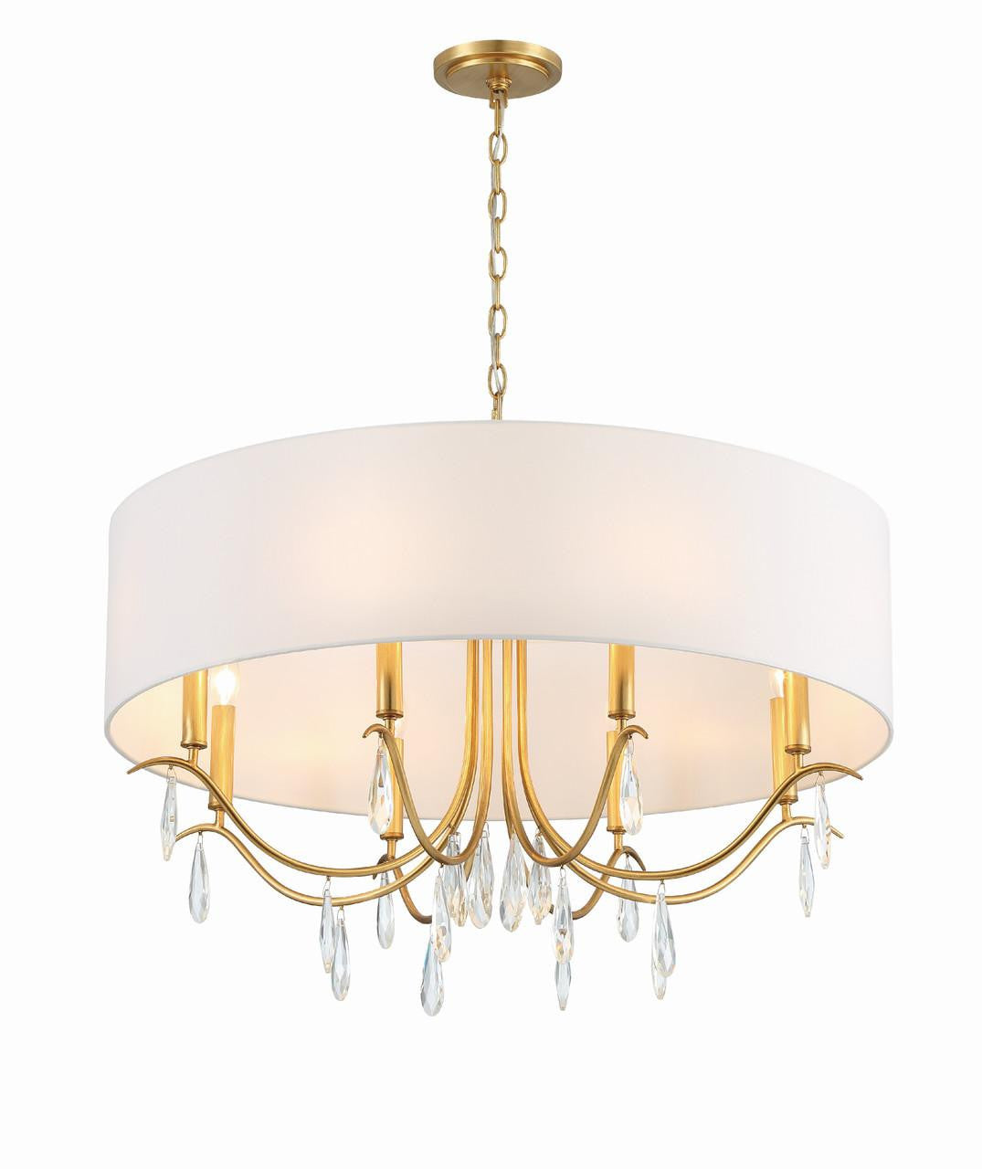 Crystorama Rollins Chandelier - Antique Gold, Hand Cut Crystal 24"H