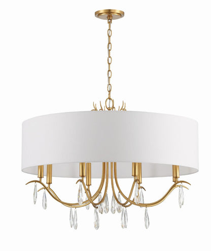 Crystorama Rollins Chandelier - Antique Gold, Hand Cut Crystal 24"H
