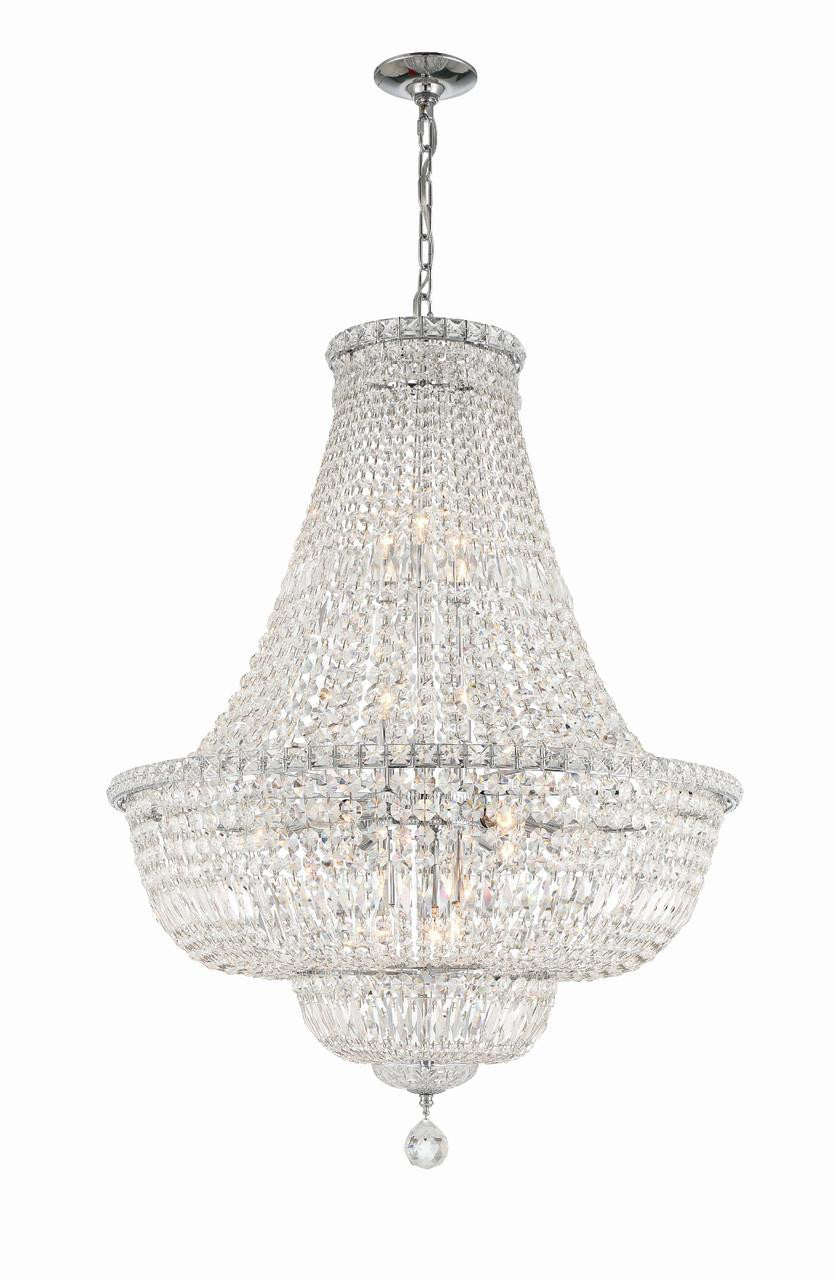 Crystorama Roslyn Chandelier - Polished Chrome, Hand Cut Crystal 38"H