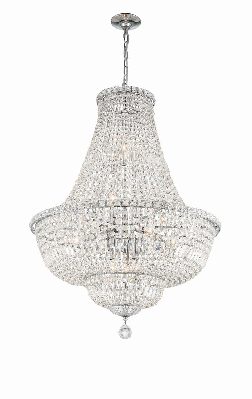 Crystorama Roslyn Chandelier - Polished Chrome, Hand Cut Crystal 38"H