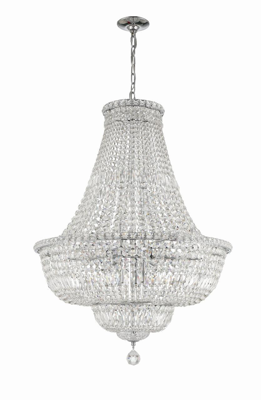 Crystorama Roslyn Chandelier - Polished Chrome, Hand Cut Crystal 38"H
