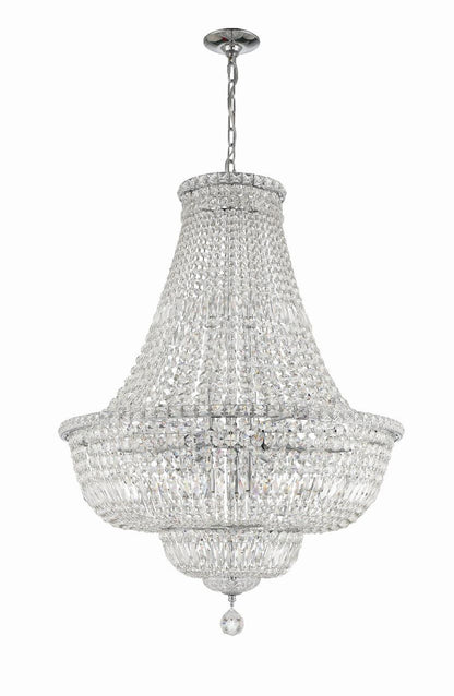 Crystorama Roslyn Chandelier - Polished Chrome, Hand Cut Crystal 38"H