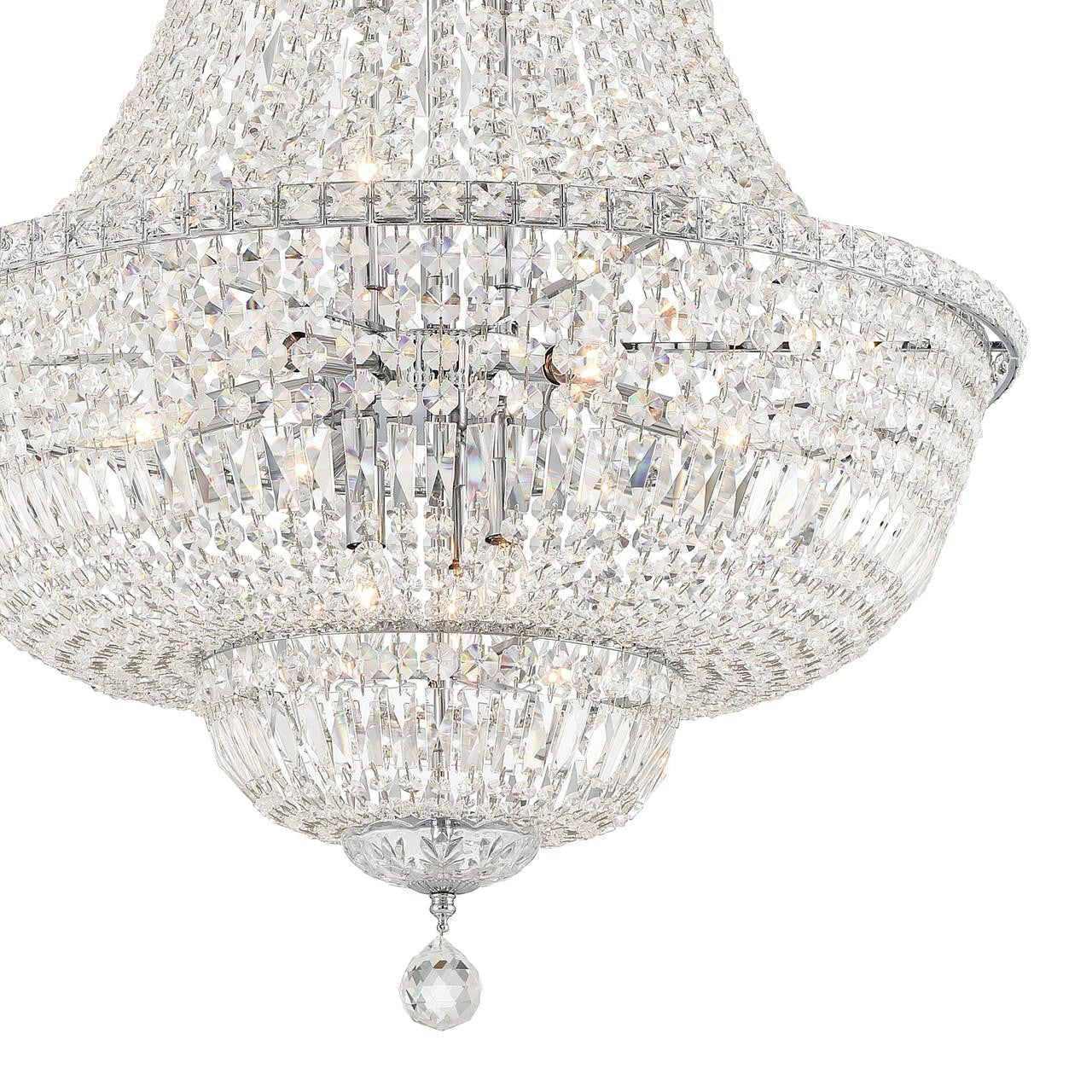 Crystorama Roslyn Chandelier - Polished Chrome, Hand Cut Crystal 38"H