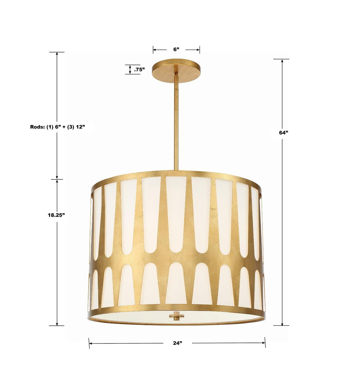 Crystorama Royston Chandelier - Antique Gold 18.25"H