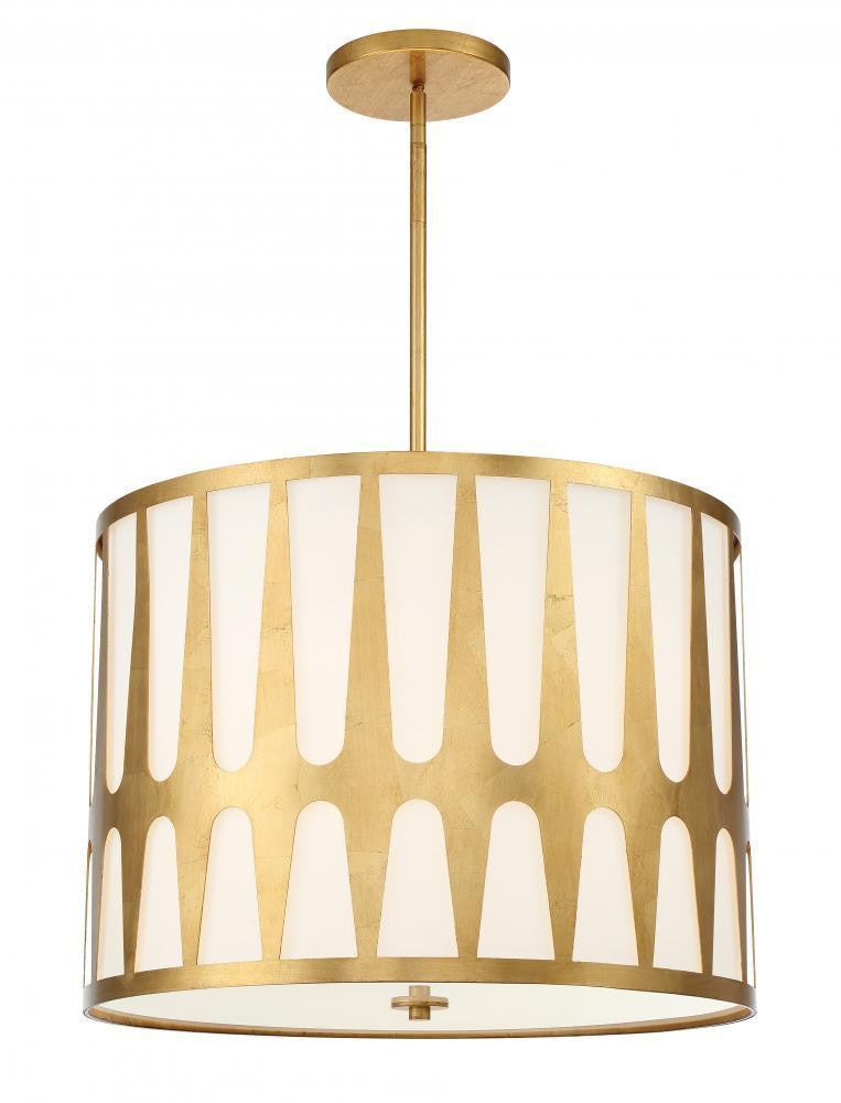 Crystorama Royston Chandelier - Antique Gold 18.25"H