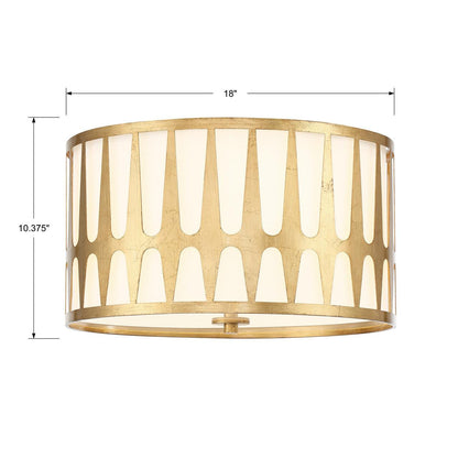 Crystorama Royston Flush Mount - Antique Gold 10.5"H