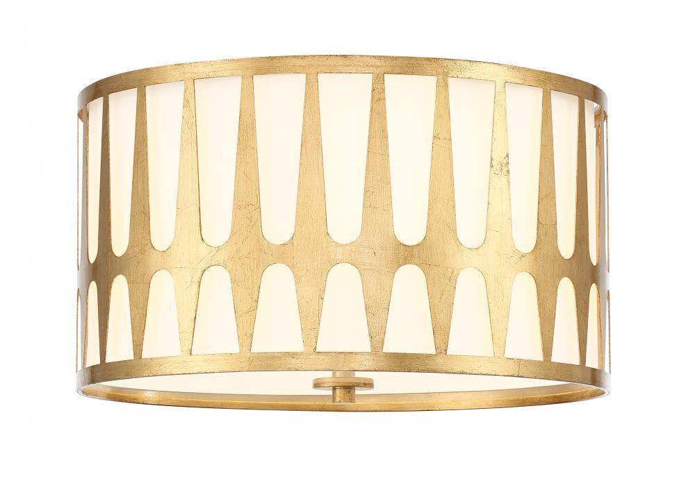 Crystorama Royston Flush Mount - Antique Gold 10.5"H