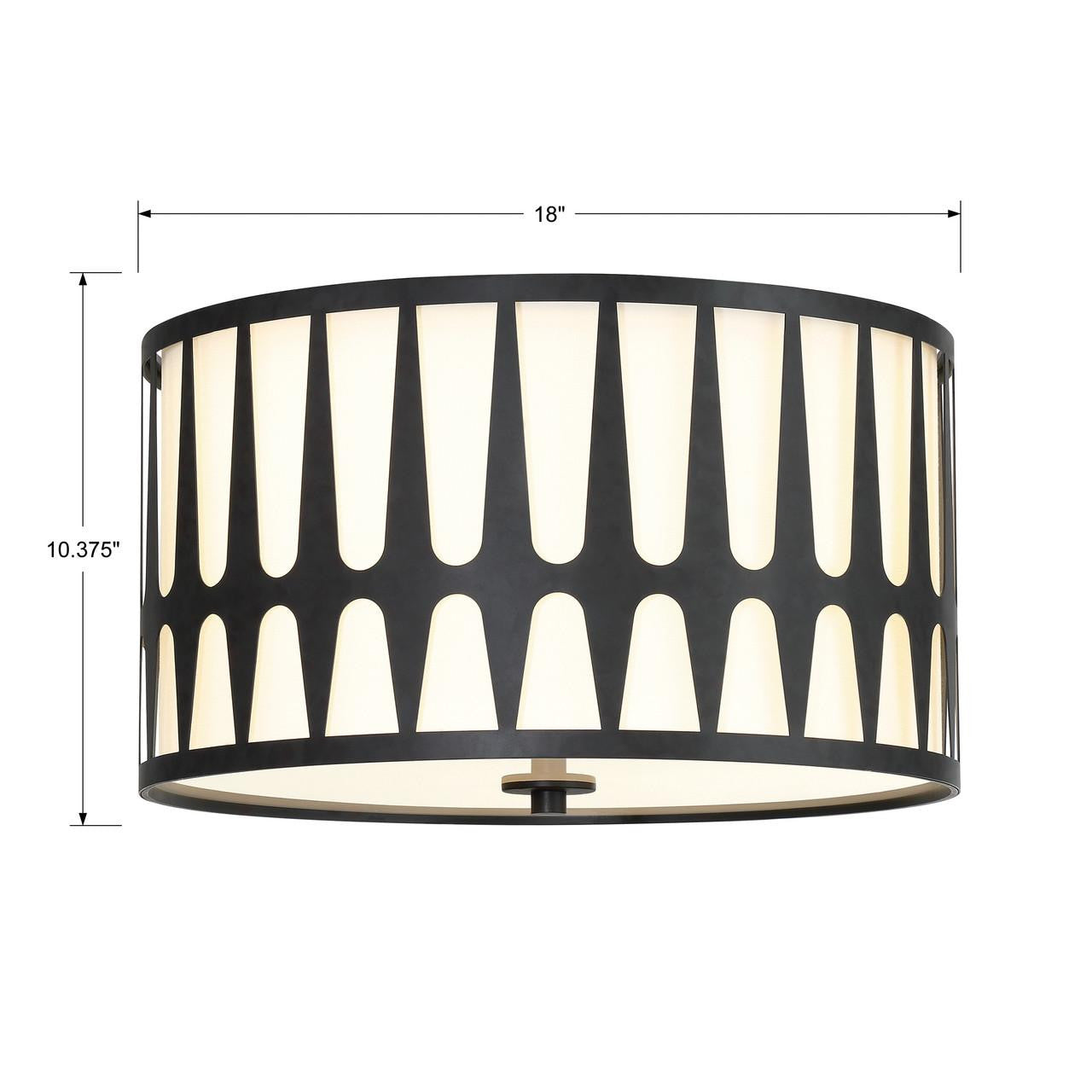 Crystorama Royston Flush Mount Antique Gold