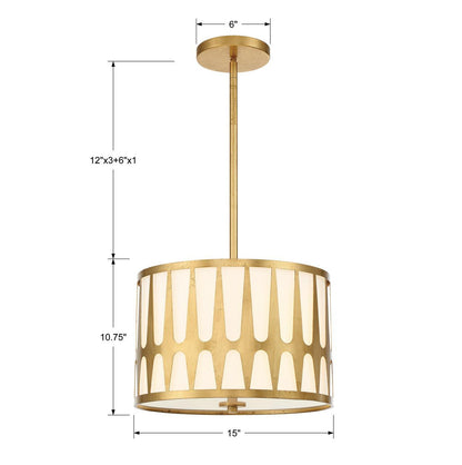 Crystorama Royston Mini Chandelier - Antique Gold 10.75"H