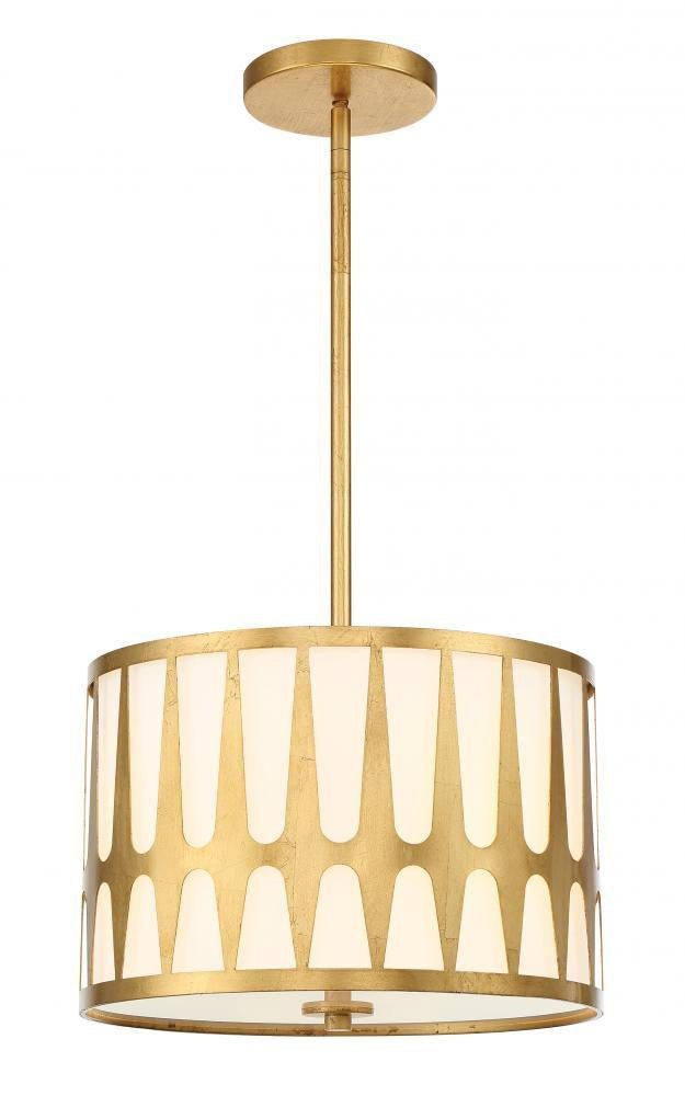 Crystorama Royston Mini Chandelier - Antique Gold 10.75"H