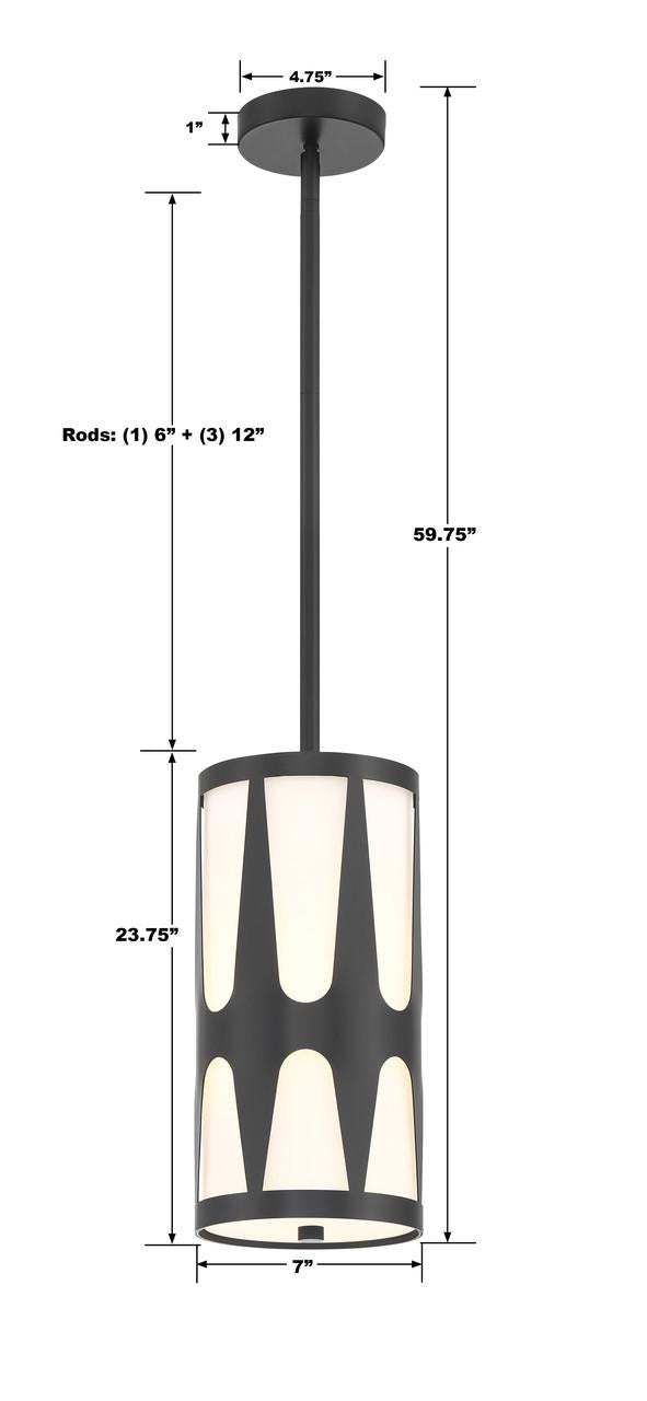 Crystorama Royston Mini Pendant Antique Gold
