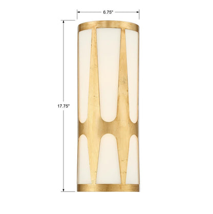 Crystorama Royston Wall Sconce - Antique Gold 17.75"H