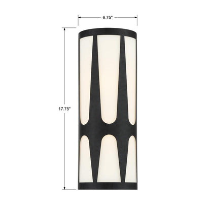 Crystorama Royston Wall Sconce - Black 17.75"H