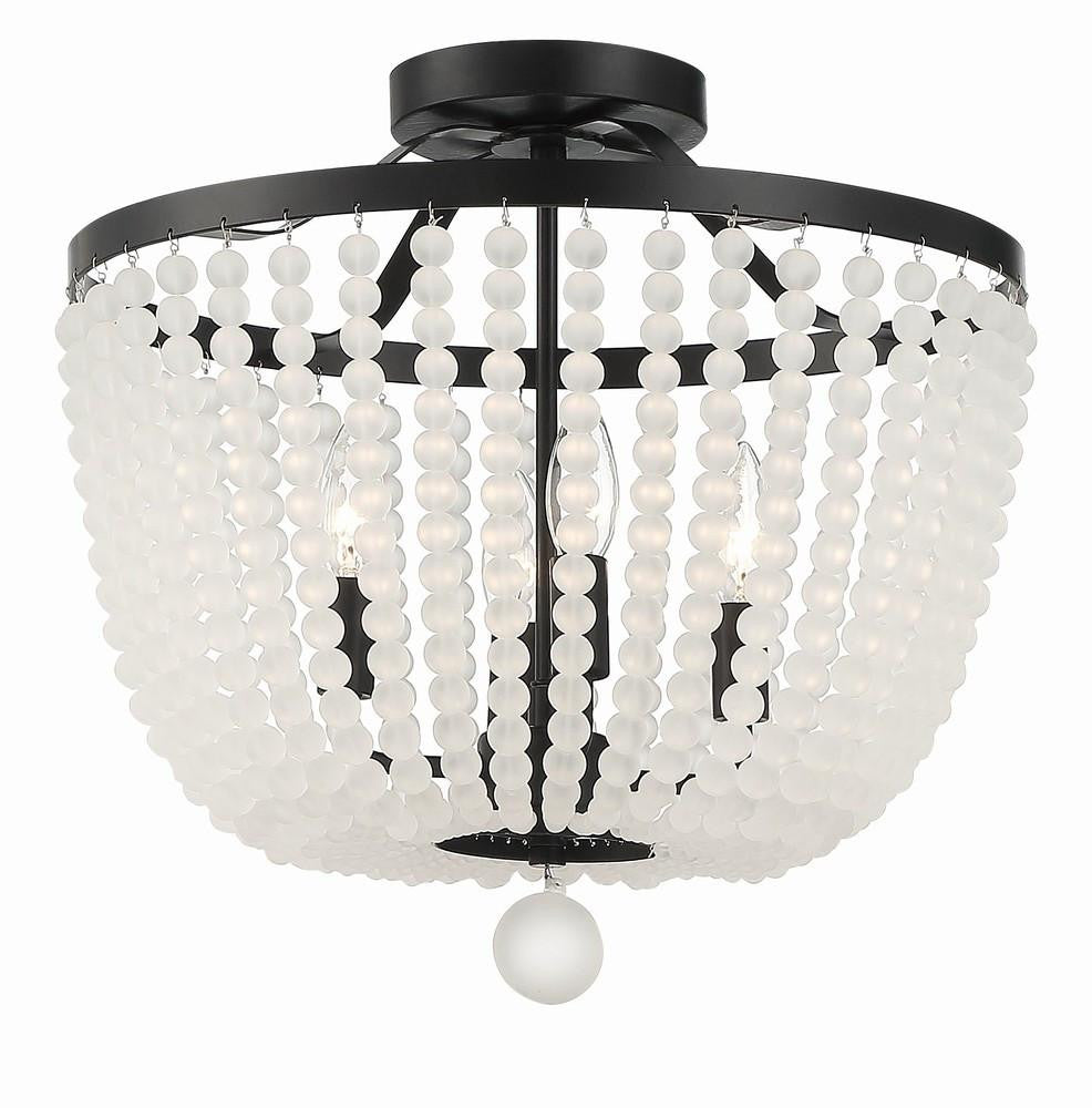 Crystorama Rylee 4 Light Semi Flush Mount Matte Black