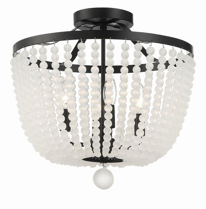 Crystorama Rylee 4 Light Semi Flush Mount Matte Black